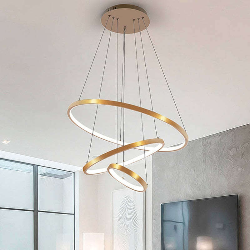 Nowoczesna Lampa Sufitowa 3 Pierścienie – Nastrojowe Oświetlenie