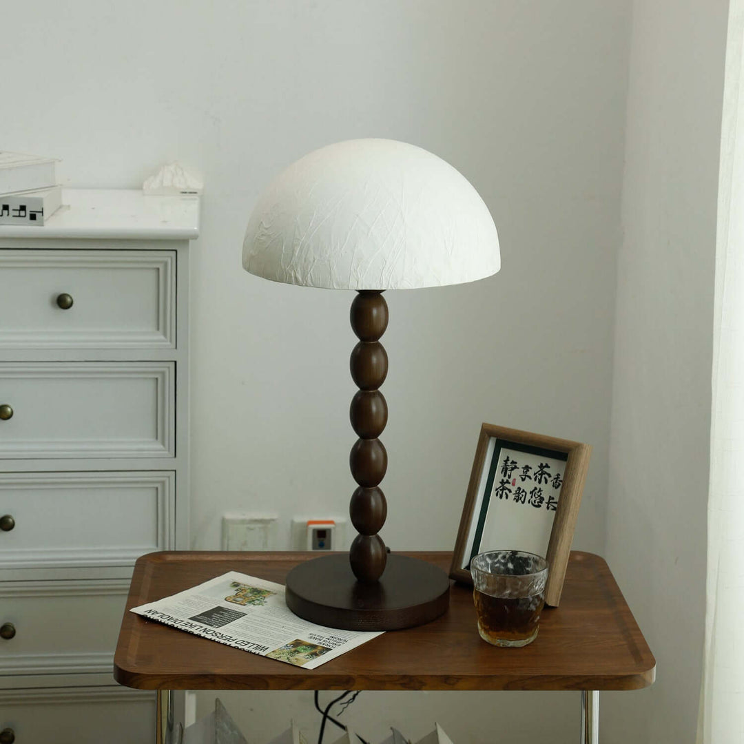 Stylowa lampa stołowa papierowy klosz – oświetlenie nastrojowe