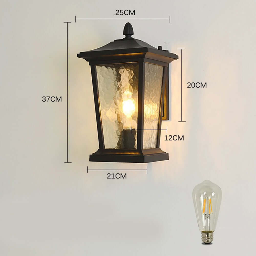 Zewnętrzna Lampa Ścienna Szklana Wodoodporna - Styl Farmhouse