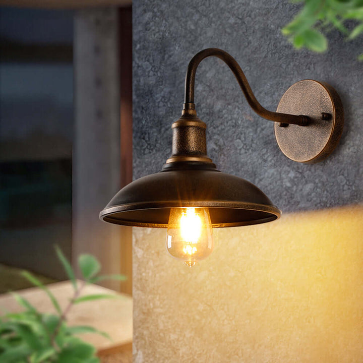 Rustykalna Lampa Ścienna Zewnętrzna - Antyczna Mosiężna Kinkiet Kula IP65