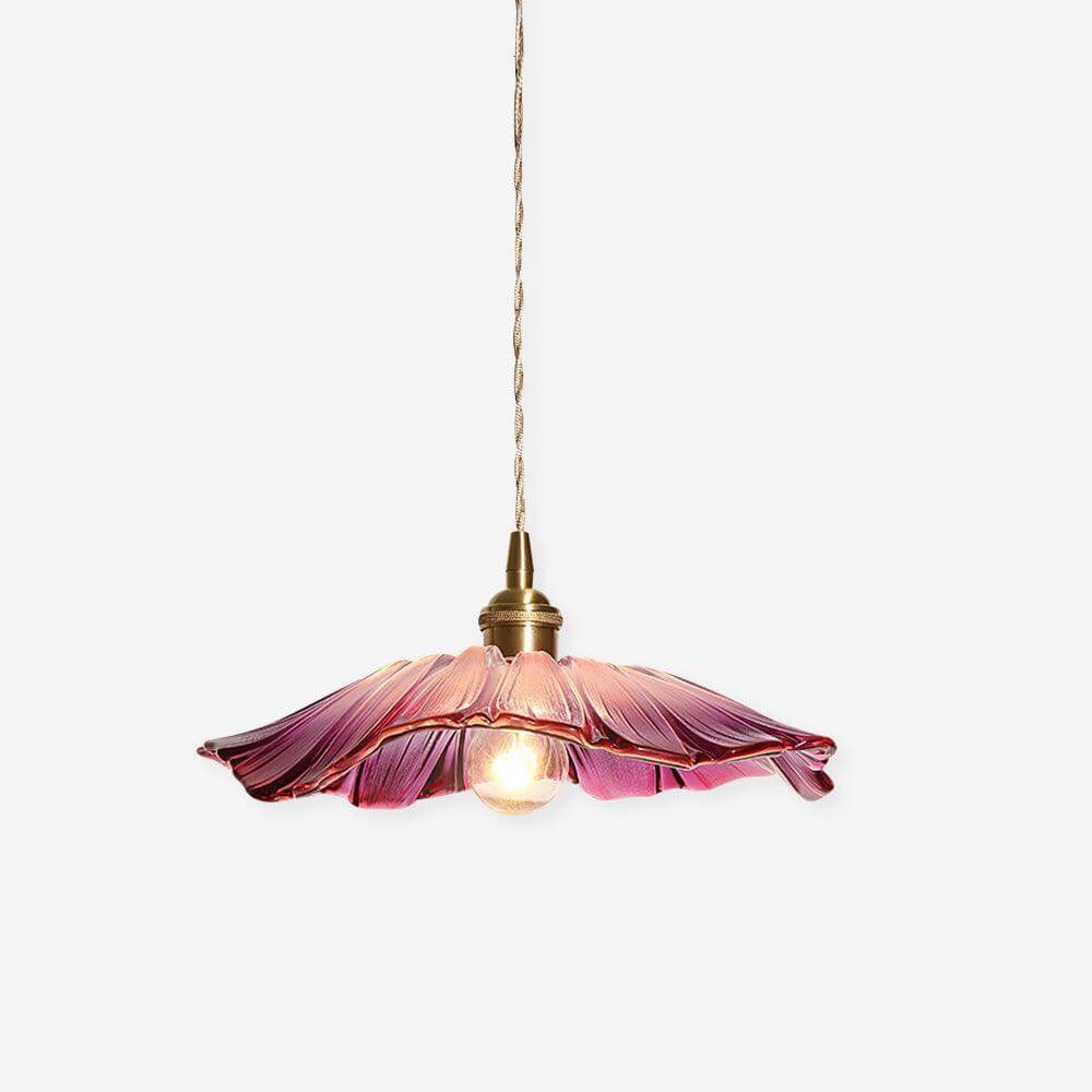 Lampa wisząca do korytarza – kwiatowe szkło