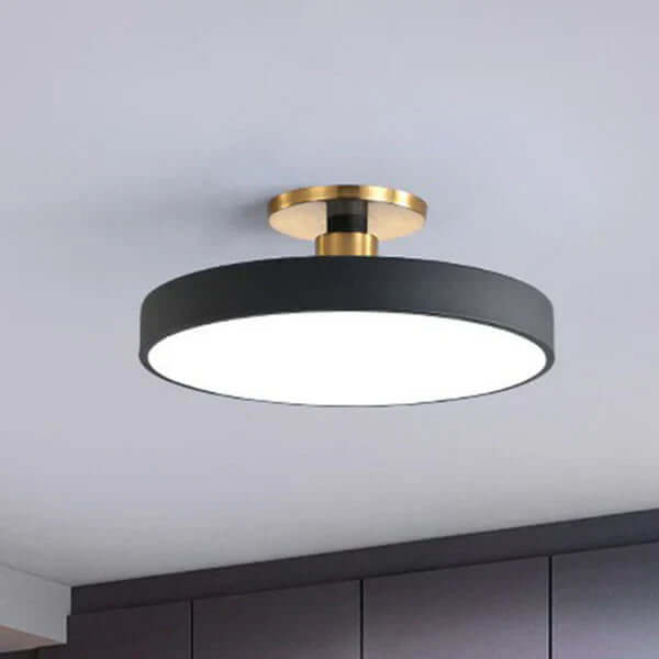 Okrągła lampa sufitowa LED w stylu nordyckim do sypialni, akrylowa, pół-ccewkowa