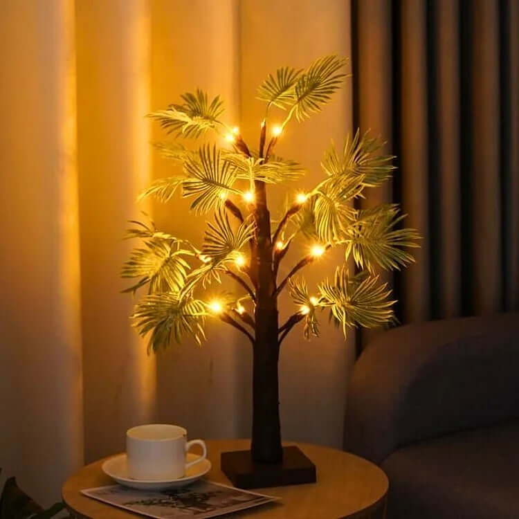 Świąteczne lampki LED w kształcie liści palmowych