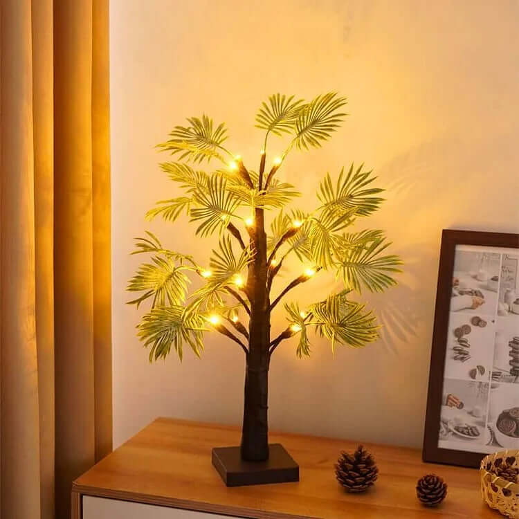 Świąteczne lampki LED w kształcie liści palmowych