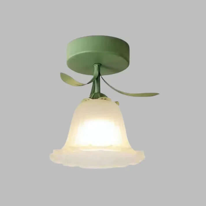 Prosta plafoniera Tiffany z mini-kwiatami