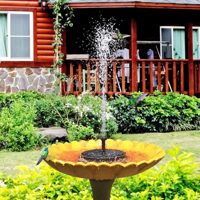 Elegancka fontanna solarna z regulowanymi dyszkami, tworząca zen atmosferę w ogrodzie, zdjęcie produktu