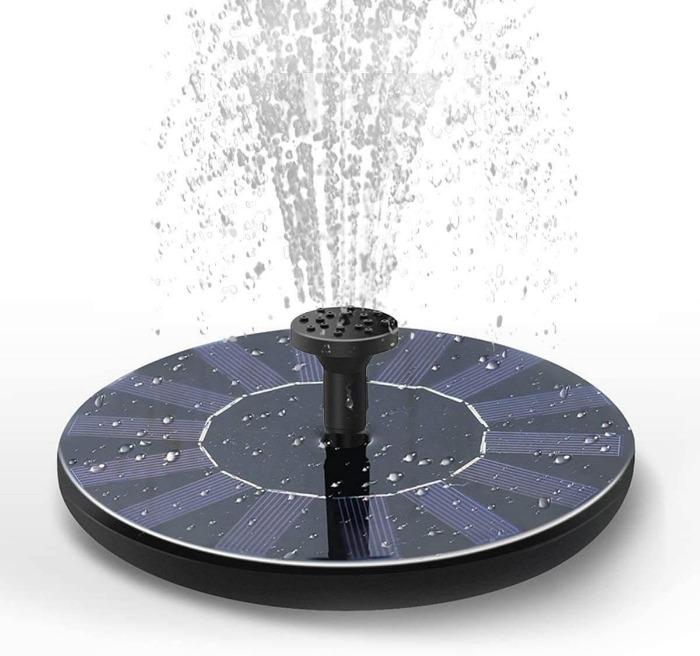 Elegancka fontanna solarna z regulowanymi dyszkami, tworząca zen atmosferę w ogrodzie, zdjęcie produktu