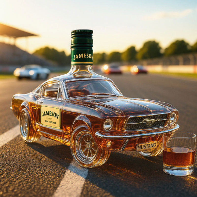 Karafka whisky retro samochód. Szklana, elegancka, na alkohol. Idealny prezent dla fana motoryzacji.