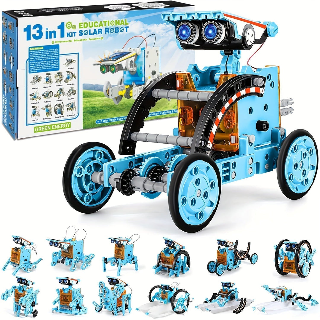 Zmontowany Zestaw Robota Solarnego STEM 13 w 1, części mechaniczne, edukacyjna zabawka dla dzieci, energia słoneczna, nauka i inżynieria