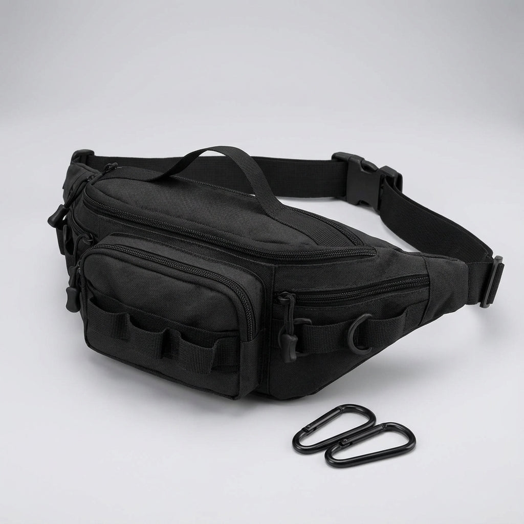Saszetka biodrowa RangerPack do trekkingu i outdooru, z wodoodpornego materiału, systemem MOLLE.