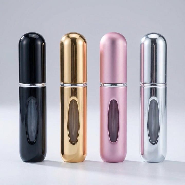 Przenośny atomizer perfum PocketMist. Uzupełniana butelka podróżna, elegancki dodatek do kosmetyczki.