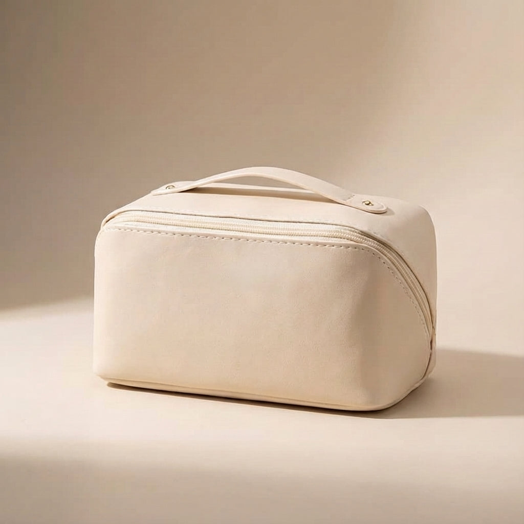 Duży kuferek beautycase z przegródkami, organizer na kosmetyki i makijaż dla kobiet. Elegancki i praktyczny.