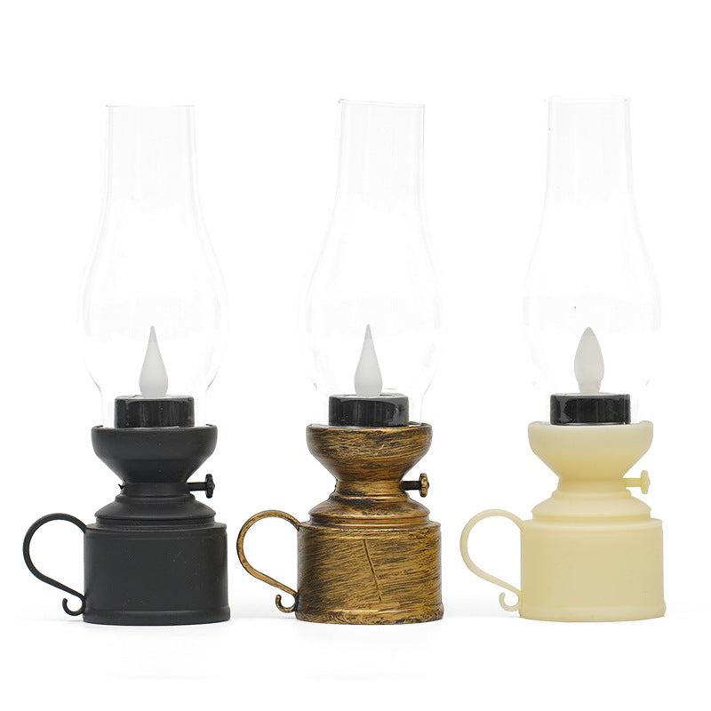Elegancka lampa olejowa LED z realistycznym efektem płomienia i wyborem kolorów, idealna do stworzenia ciepłej atmosfery i bezpiecznego dopasowania