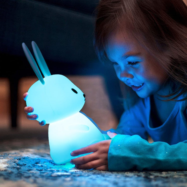 Dziecięca lampka nocna LED, 7 kolorów, zabawny zwierzęcy design, wbudowany timer, idealna do pokoju dziecka lub w podróż.