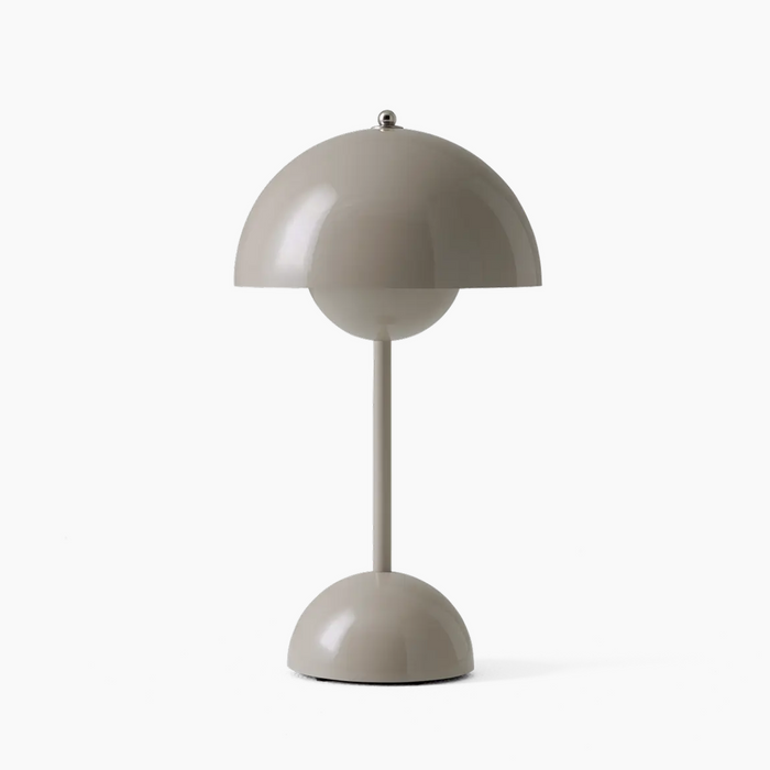 Lampa stołowa LED AuroraGlo, beżowo-czerwona, elegancki design, bezprzewodowa, idealna do salonu, biura, na taras.