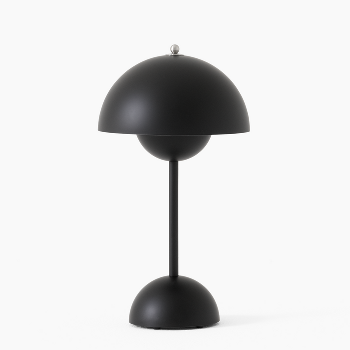 Lampa stołowa LED AuroraGlo, beżowo-czerwona, elegancki design, bezprzewodowa, idealna do salonu, biura, na taras.