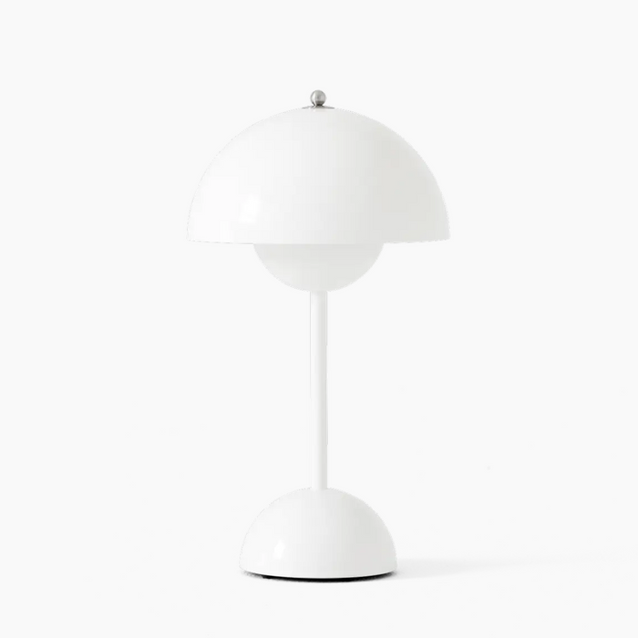 Lampa stołowa LED AuroraGlo, beżowo-czerwona, elegancki design, bezprzewodowa, idealna do salonu, biura, na taras.