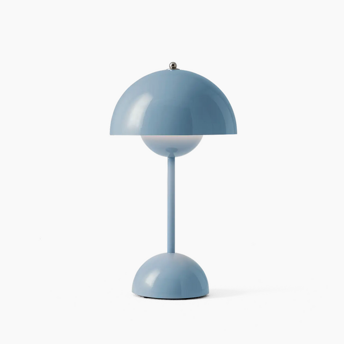 Lampa stołowa LED AuroraGlo, beżowo-czerwona, elegancki design, bezprzewodowa, idealna do salonu, biura, na taras.