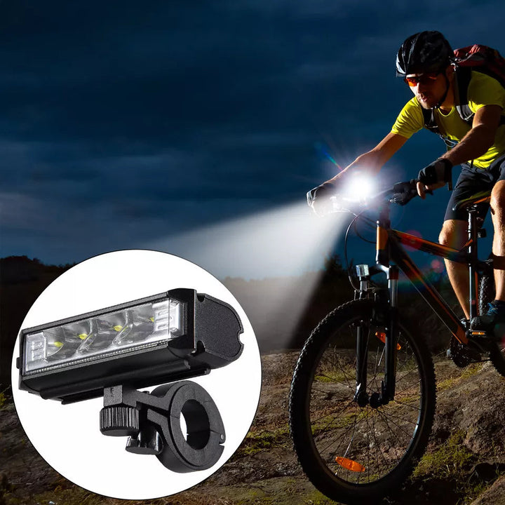 Lampa rowerowa LED LumeRide - mocne oświetlenie, regulowany design, widok z przodu