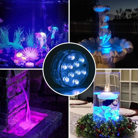 Wodoodporna podwodna lampa LED ze zdalnym sterowaniem, 16 kolorów, różne tryby oświetlenia do basenu lub stawu.