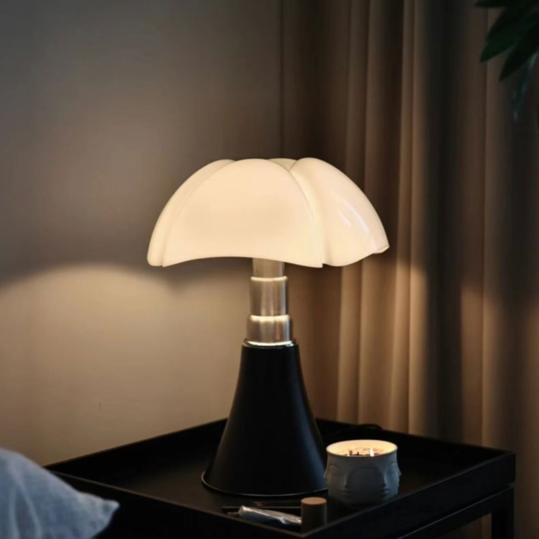 Retro lampa LED ClassicGlow, elegancki i jasny design, z abażurem z akrylu i aluminium, energooszczędna.