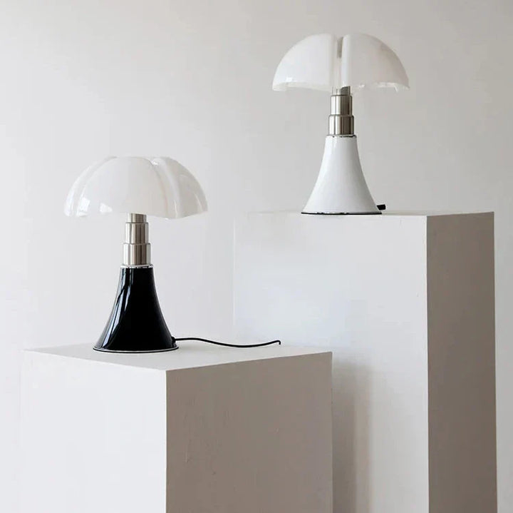 Retro lampa LED ClassicGlow, elegancki i jasny design, z abażurem z akrylu i aluminium, energooszczędna.