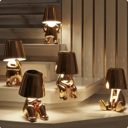 Lampa LED bezprzewodowa w kolorze złotym, dotykowa, Mr. Gold, idealna do stworzenia przytulnej atmosfery.
