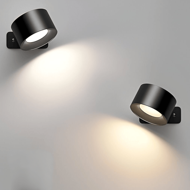 Bezprzewodowa lampa ścienna LED, magnetyczna, ładowalna, nowoczesny design, łatwa instalacja, biała, do salonu i korytarza.
