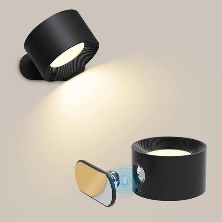 Bezprzewodowa lampa ścienna LED, magnetyczna, ładowalna, nowoczesny design, łatwa instalacja, biała, do salonu i korytarza.