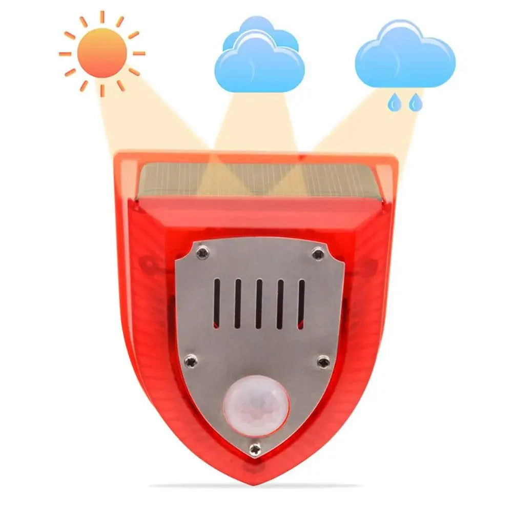 Zewnętrzna lampa solarna LED z czujnikiem ruchu, odstraszająca zwierzęta, solidna konstrukcja IP65, ochrona ogrodu.