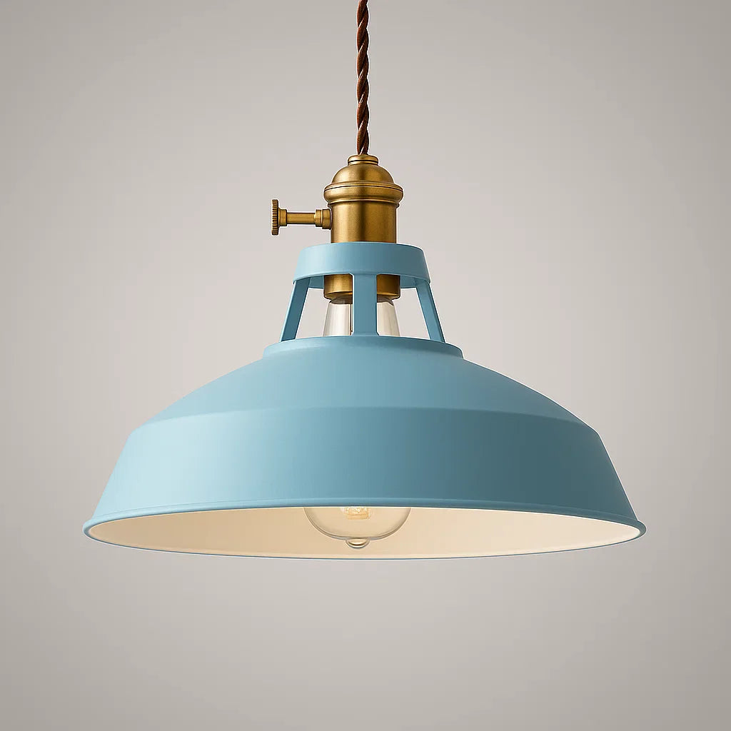 Industrialna lampa wisząca w stylu retro, wykonana z solidnego metalu, idealna do jadalni, dostępna w wielu kolorach.