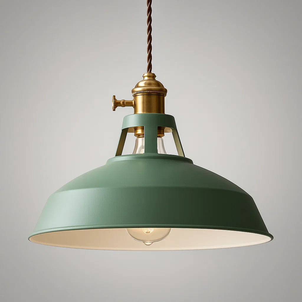 Industrialna lampa wisząca w stylu retro, wykonana z solidnego metalu, idealna do jadalni, dostępna w wielu kolorach.