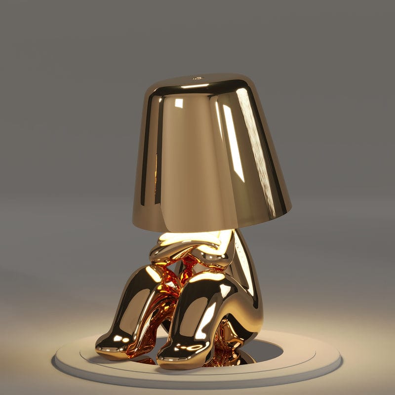 Lampe tactile élégante Mr. Gold, or brillant, réglage tactile, style moderne, ambiance chic.