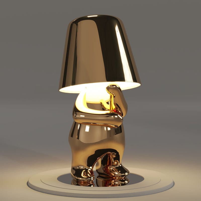 Elegancka lampa dotykowa Mr. Gold, złota, z regulacją dotykową, nowoczesny styl, szykowna atmosfera.