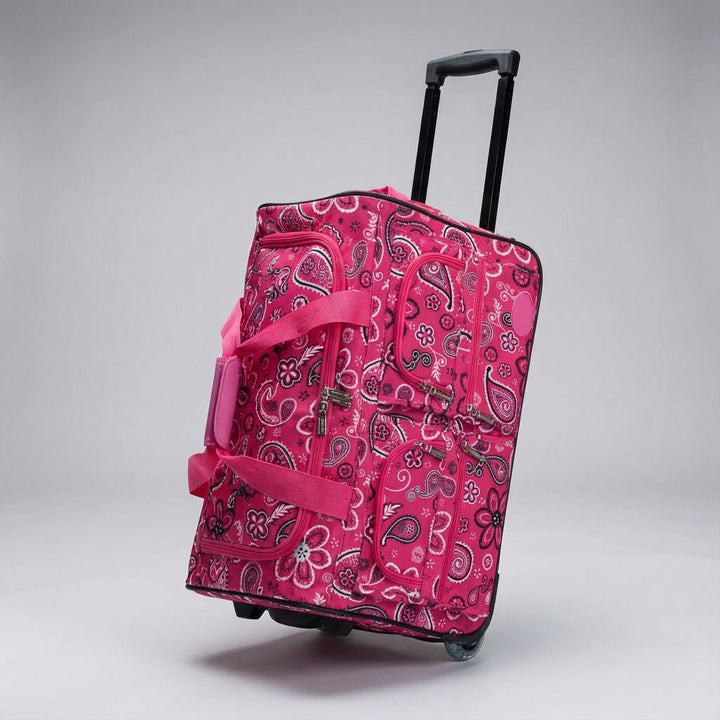 Uniwersalna torba typu duffel bag na kółkach, idealna na podróże i perfekcyjną organizację bagażu.