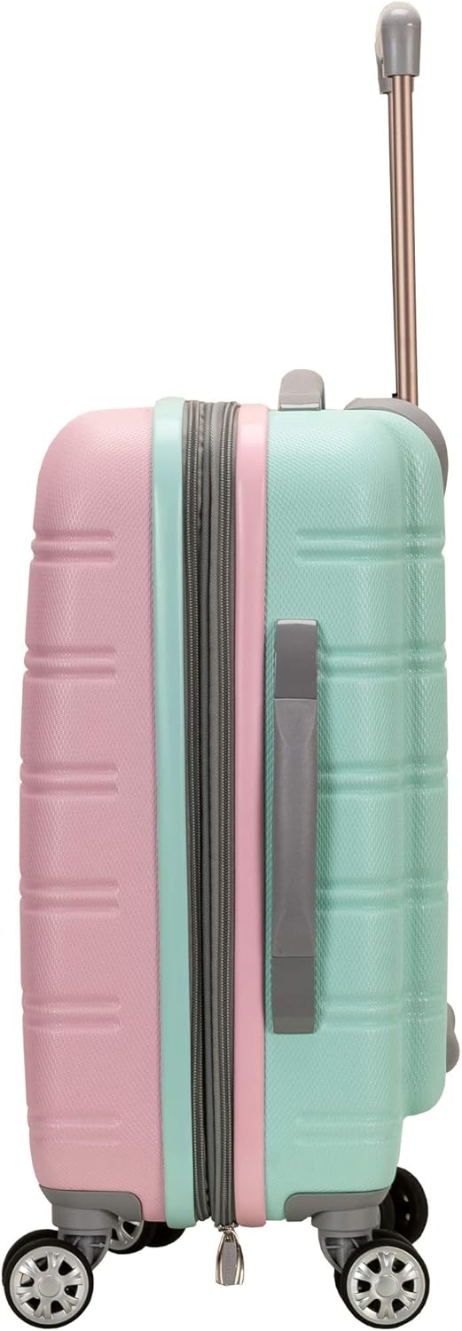 Nowoczesna walizka kabinowa Cotton Candy z podwójnymi kółkami, rozszerzalna dla dodatkowej przestrzeni.