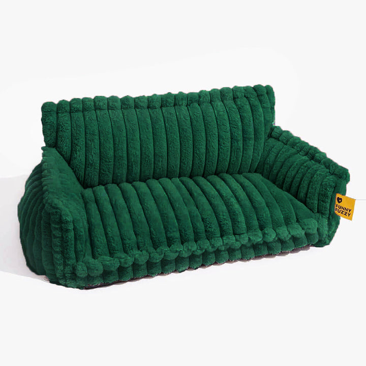 "Lit orthopédique pour chien ergonomique avec repose-tête, tissu imitation laine, soutien articulations, confort ultime."