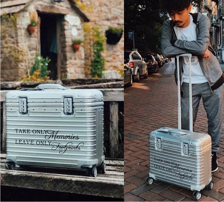 Kompaktowa walizka kabinowa Monaco z twardego aluminium-magnezu. Idealna na krótkie, luksusowe podróże.