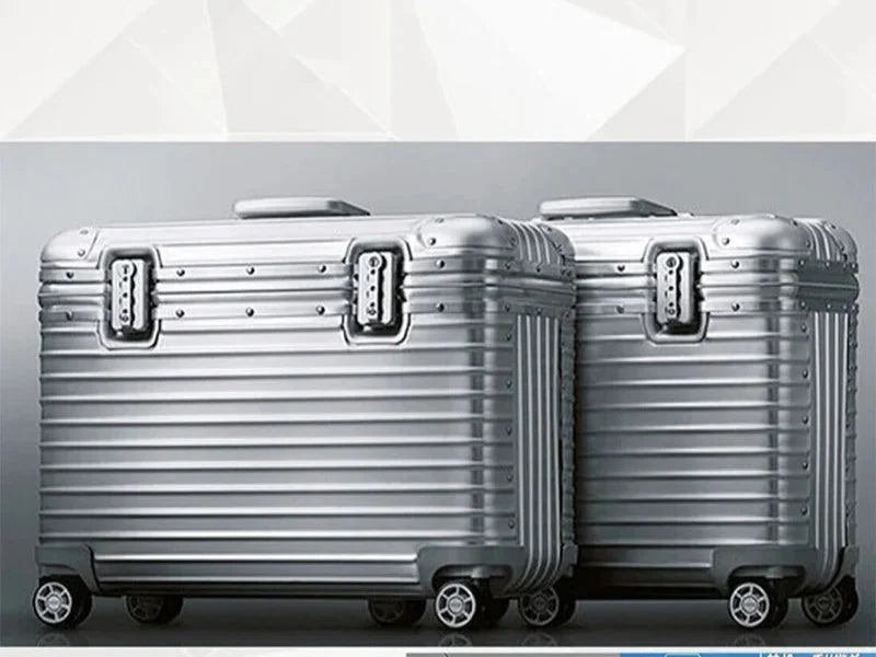 Elegancka walizka Monaco z aluminium-magnezu. Ciche kółka 360° i zamek szyfrowy TSA dla bezpieczeństwa.