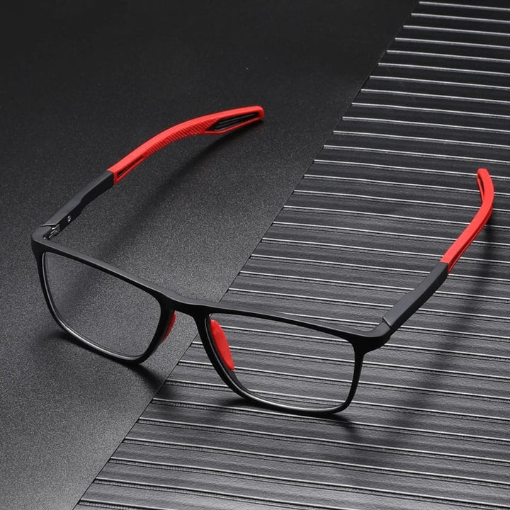 Eleganckie, lekkie okulary do czytania multifokalne, z wyraźnymi soczewkami i cienką oprawką, do widzenia bliskiego i dalekiego.