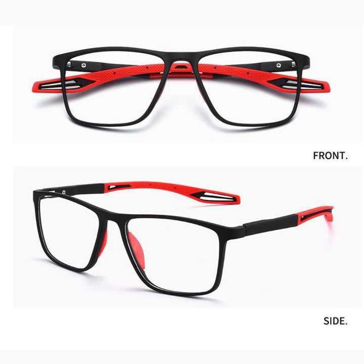 Eleganckie, lekkie okulary do czytania multifokalne, z wyraźnymi soczewkami i cienką oprawką, do widzenia bliskiego i dalekiego.