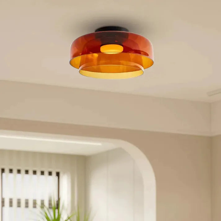 "Lustre de plafond en verre, style moderne et médiéval, lumière chaleureuse et design élégant, idéal pour salon ou salle à ma