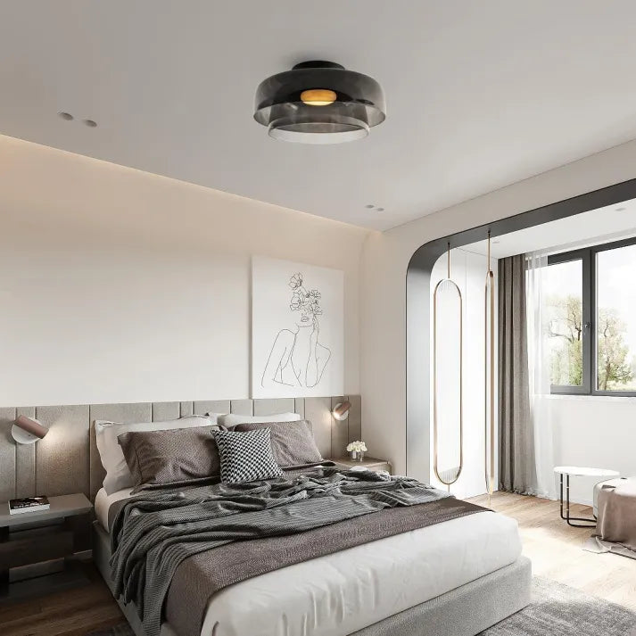 "Lustre de plafond en verre, style moderne et médiéval, lumière chaleureuse et design élégant, idéal pour salon ou salle à ma