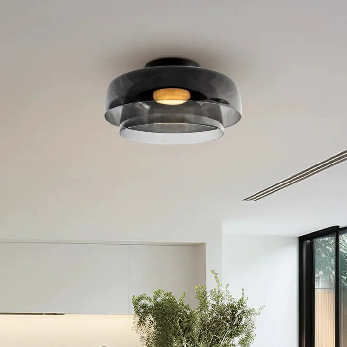 "Lustre de plafond en verre, style moderne et médiéval, lumière chaleureuse et design élégant, idéal pour salon ou salle à ma