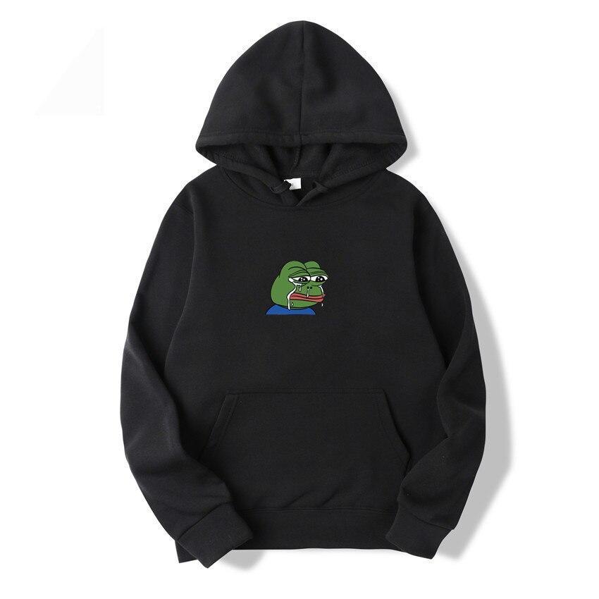 Męska bluza z kapturem z uroczym nadrukiem żaby, idealna do streetwearu i casualowych stylizacji.