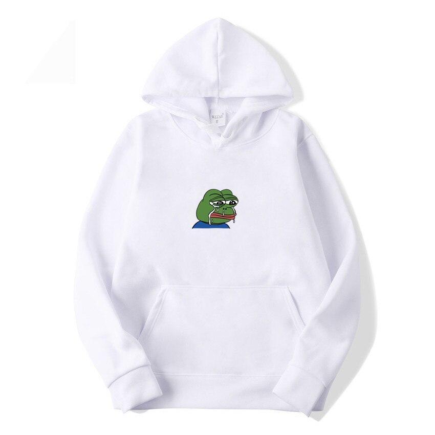 Komfortowa męska bluza z kapturem z dużą żabą na piersi, doskonała do stworzenia wyróżniającego się stylu.