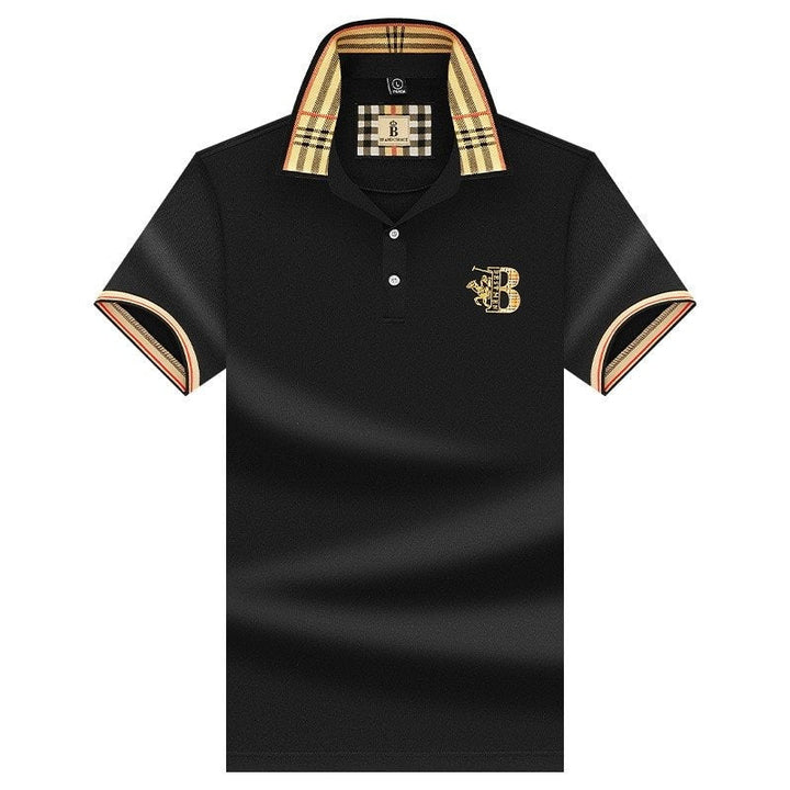 Męska koszulka polo z krótkim rękawem, nowoczesny styl i elegancja na lato.