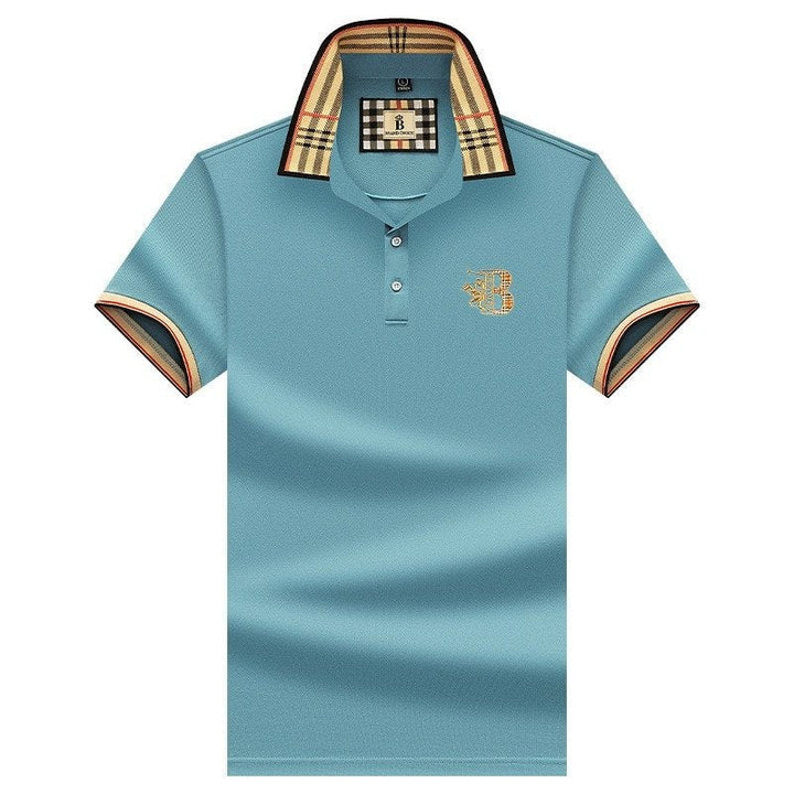 Elegancka męska koszulka polo z kołnierzykiem, krótki rękaw, uniwersalna do codziennych stylizacji.