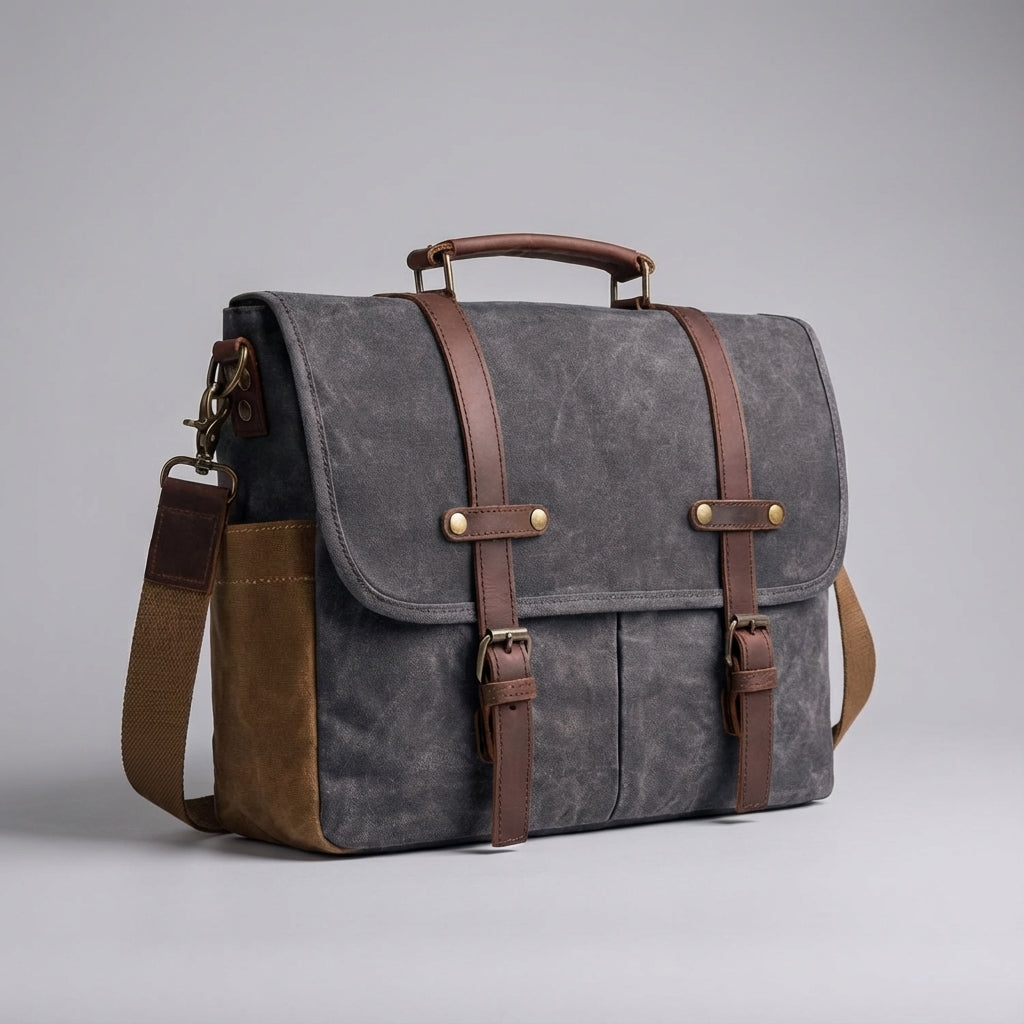 Elegancka skórzana torba męska listonoszka. Klasyczna torba na ramię ze skóry naturalnej na dokumenty i laptopa.