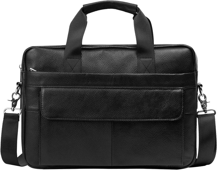 Męska skórzana teczka biznesowa 15" z wieloma komorami organizacyjnymi. Idealna na laptop.